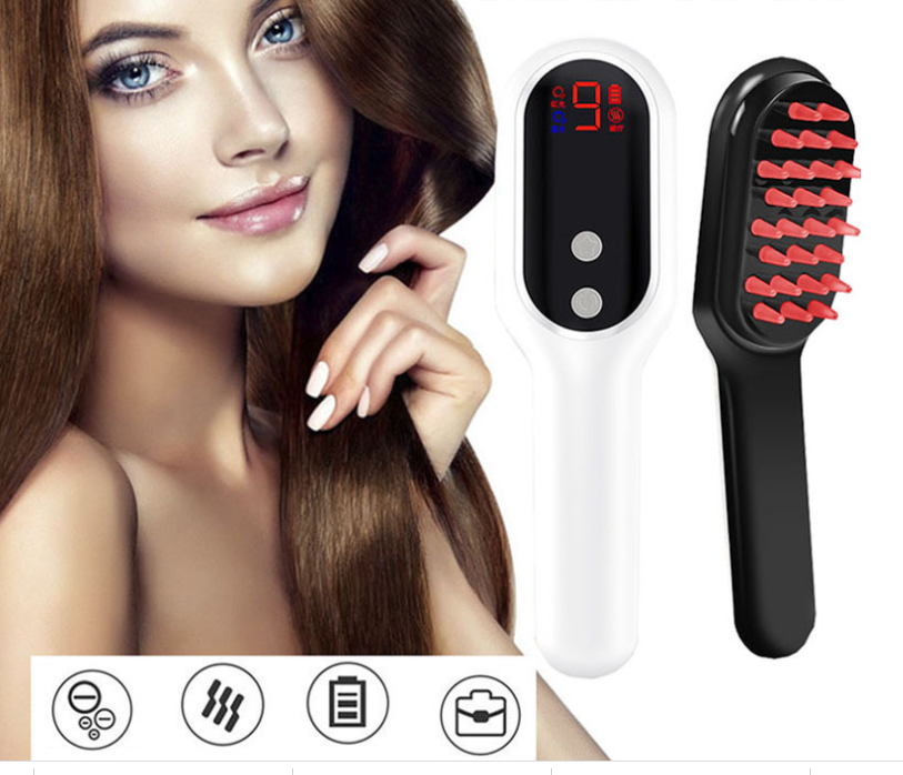 Electric Head Massager Magnetic Therapy Hair Growth Comb Blue Red Light Scalp Massage Brush Relieve Fatigue Pressure LED Display - Chardon Chree Co.